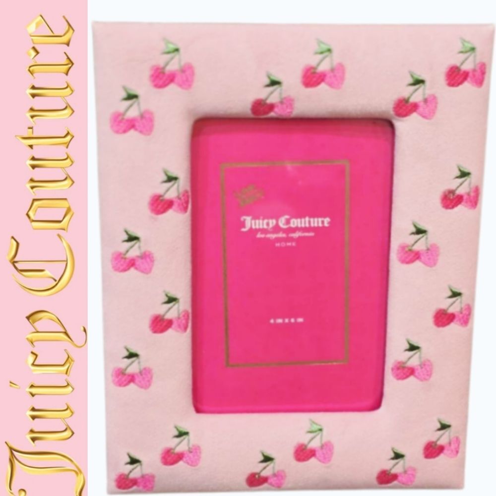 Juicy Couture Home Heart Cherry Velour Decorative Picture Frame